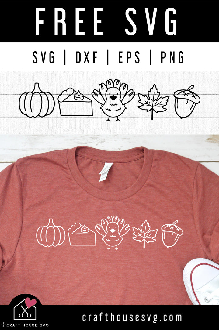 FREE Thanksgiving Icons SVG Fall Autumn Shirt Cut Files