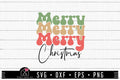 FREE Merry Christmas SVG Retro Shirt Design Cut Files