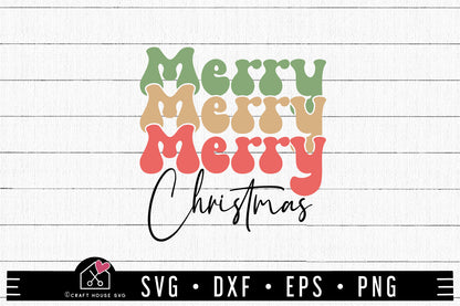 FREE Merry Christmas SVG Retro Shirt Design Cut Files
