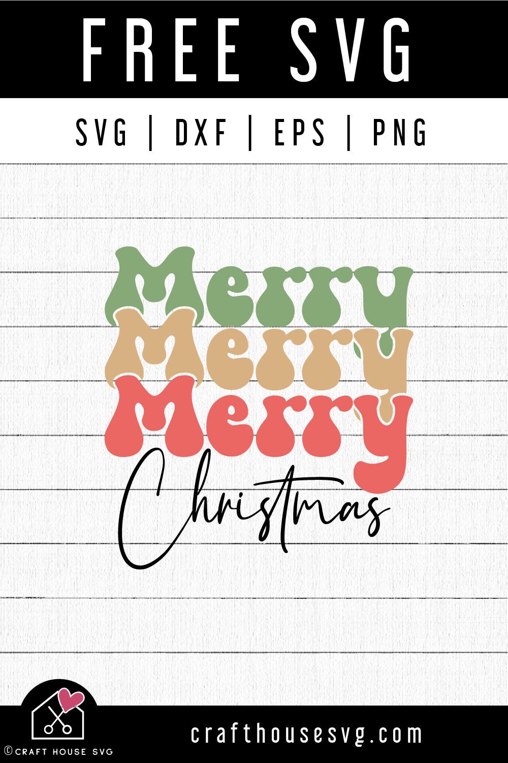 FREE Merry Christmas SVG Retro Shirt Design Cut Files
