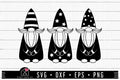 FREE Gnomes SVG Gnome Black and White Cut Files - Craft House SVG