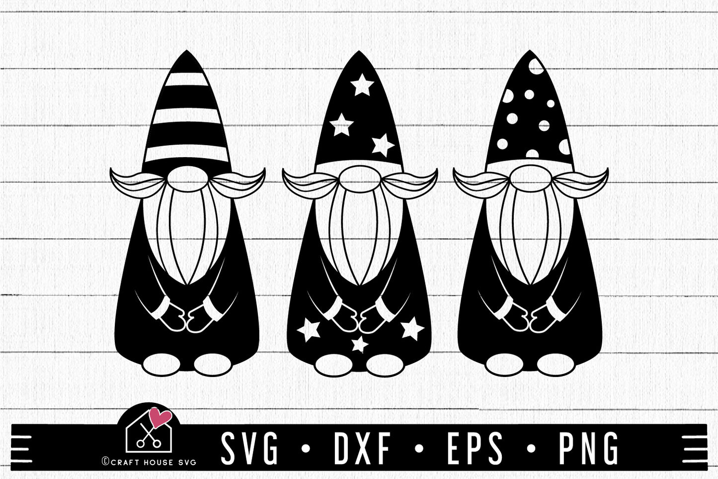 FREE Gnomes SVG Gnome Black and White Cut Files - Craft House SVG
