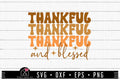 FREE Thankful and Blessed SVG Retro Thanksgiving Shirt Cut Files
