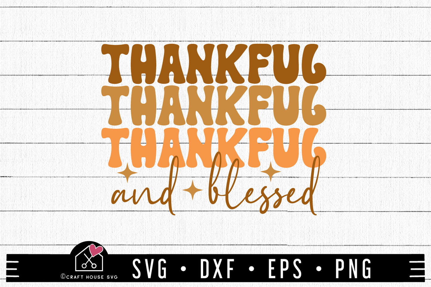 FREE Thankful and Blessed SVG Retro Thanksgiving Shirt Cut Files