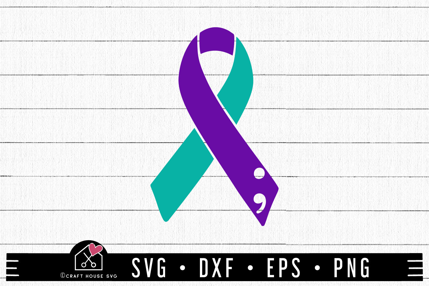 FREE Suicide Prevention Semicolon Ribbon SVG Mental Health Awareness Cut Files - Craft House SVG