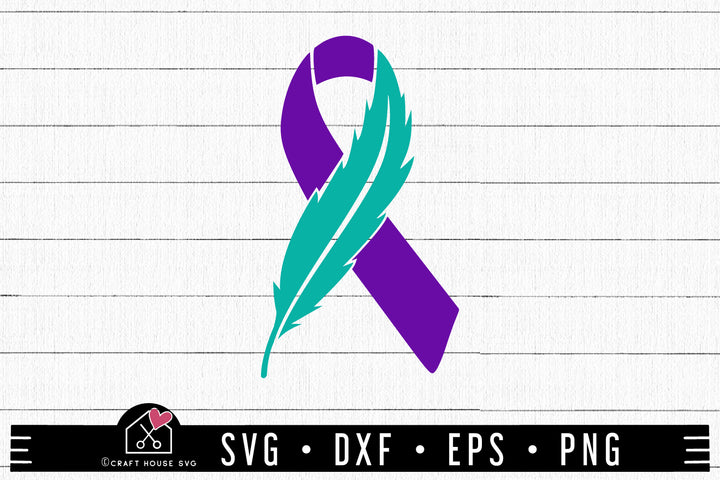 FREE Suicide Prevention Awareness Ribbon SVG Feather Cut Files