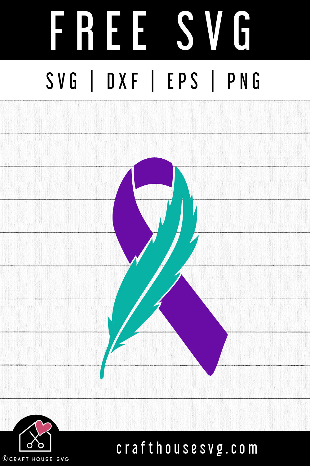 FREE Suicide Prevention Awareness Ribbon SVG Feather Cut Files - Craft House SVG