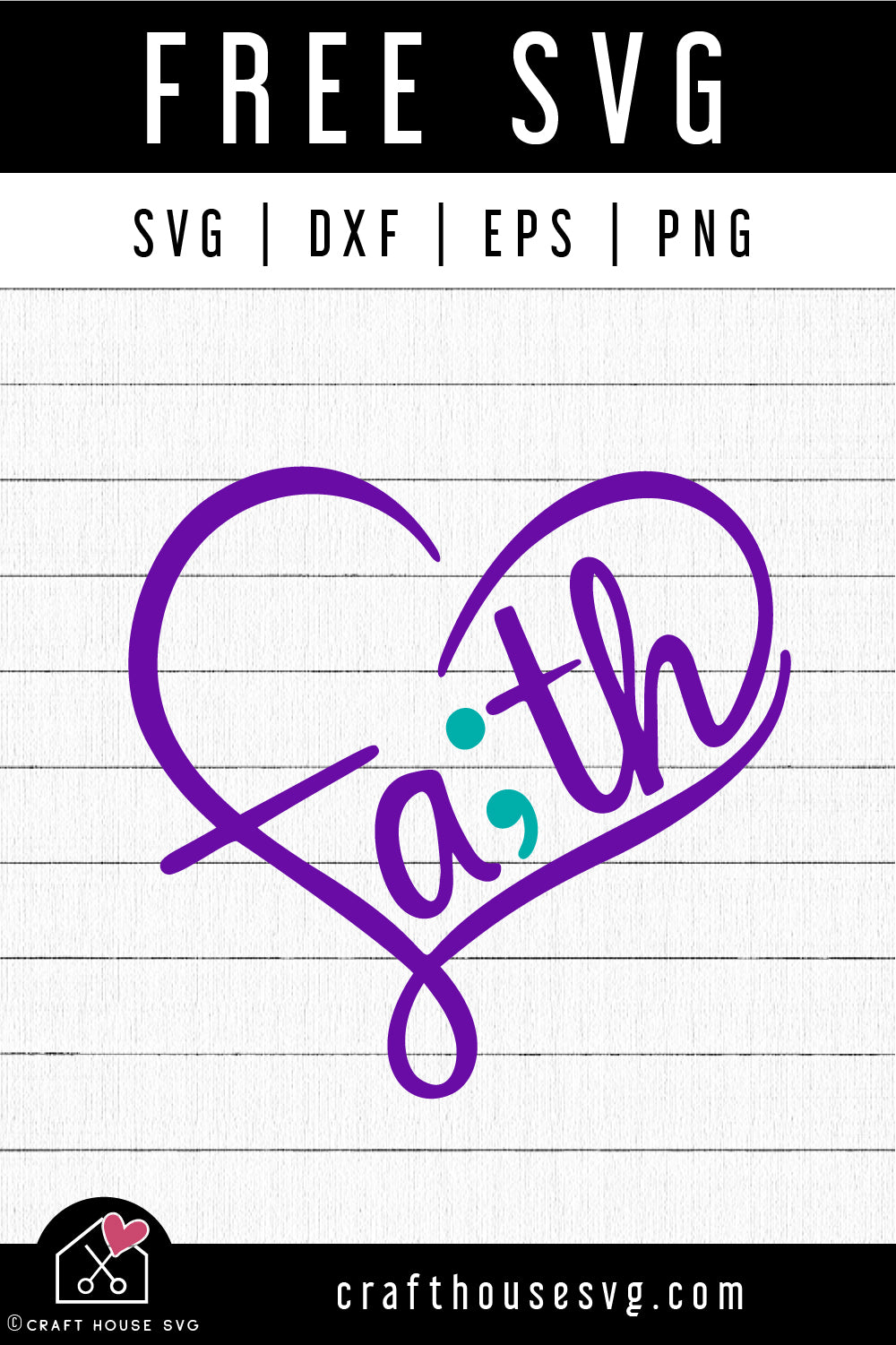 FREE Faith Heart Suicide Prevention Semicolon SVG Awareness Cut Files