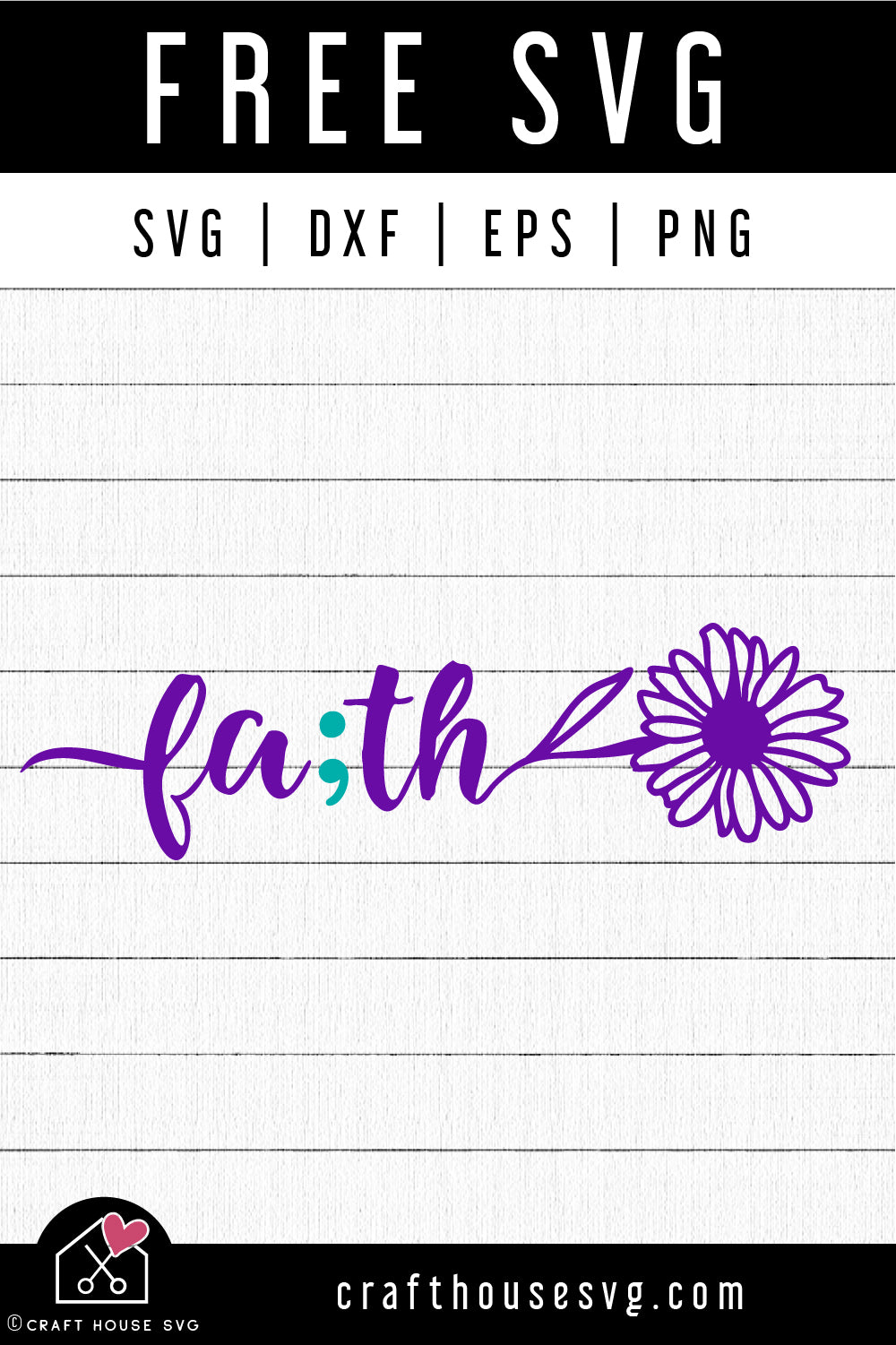 FREE Flower Faith Suicide Prevention Semicolon SVG Awareness Cut Files