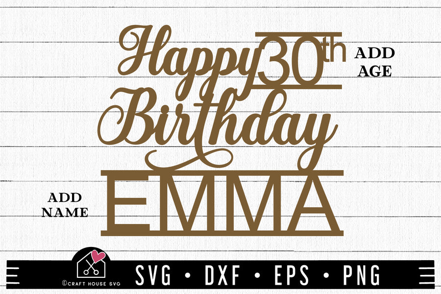 FREE Birthday Cake Topper SVG Cut Files - Craft House SVG
