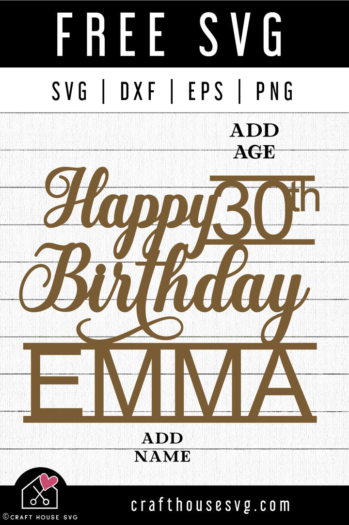 FREE Birthday Cake Topper SVG Cut Files