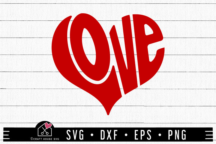 FREE Love Heart Word Art SVG Valentine's Day Cut Files