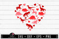 FREE Dinosaur Heart Doodles SVG Kids Valentine's Day Shirt Cut Files - Craft House SVG
