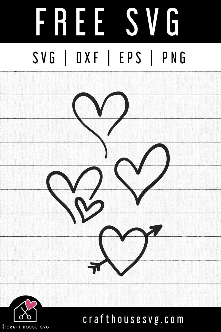 FREE Hand Drawn Heart SVG Valentines Day Cut Files