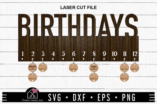 FREE Birthday Calendar SVG Laser Cut Files - Craft House SVG