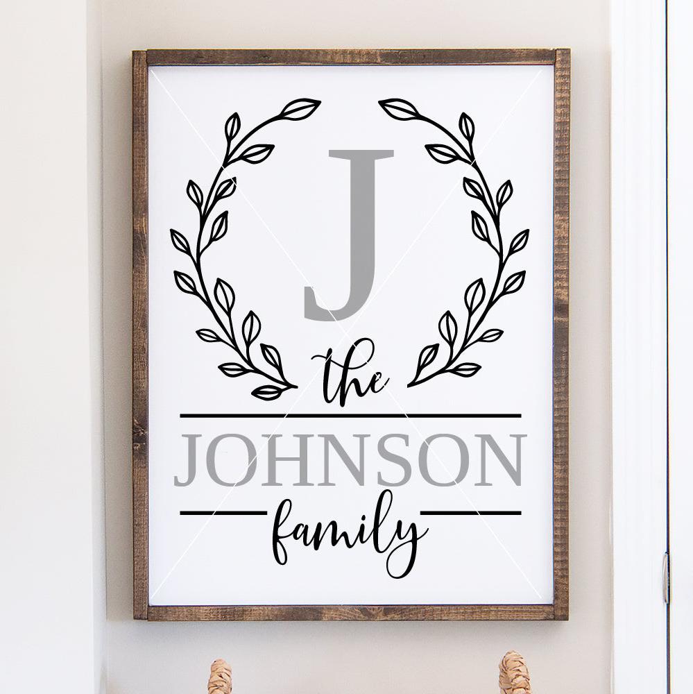 Family Monogram SVG Round Sign cut file