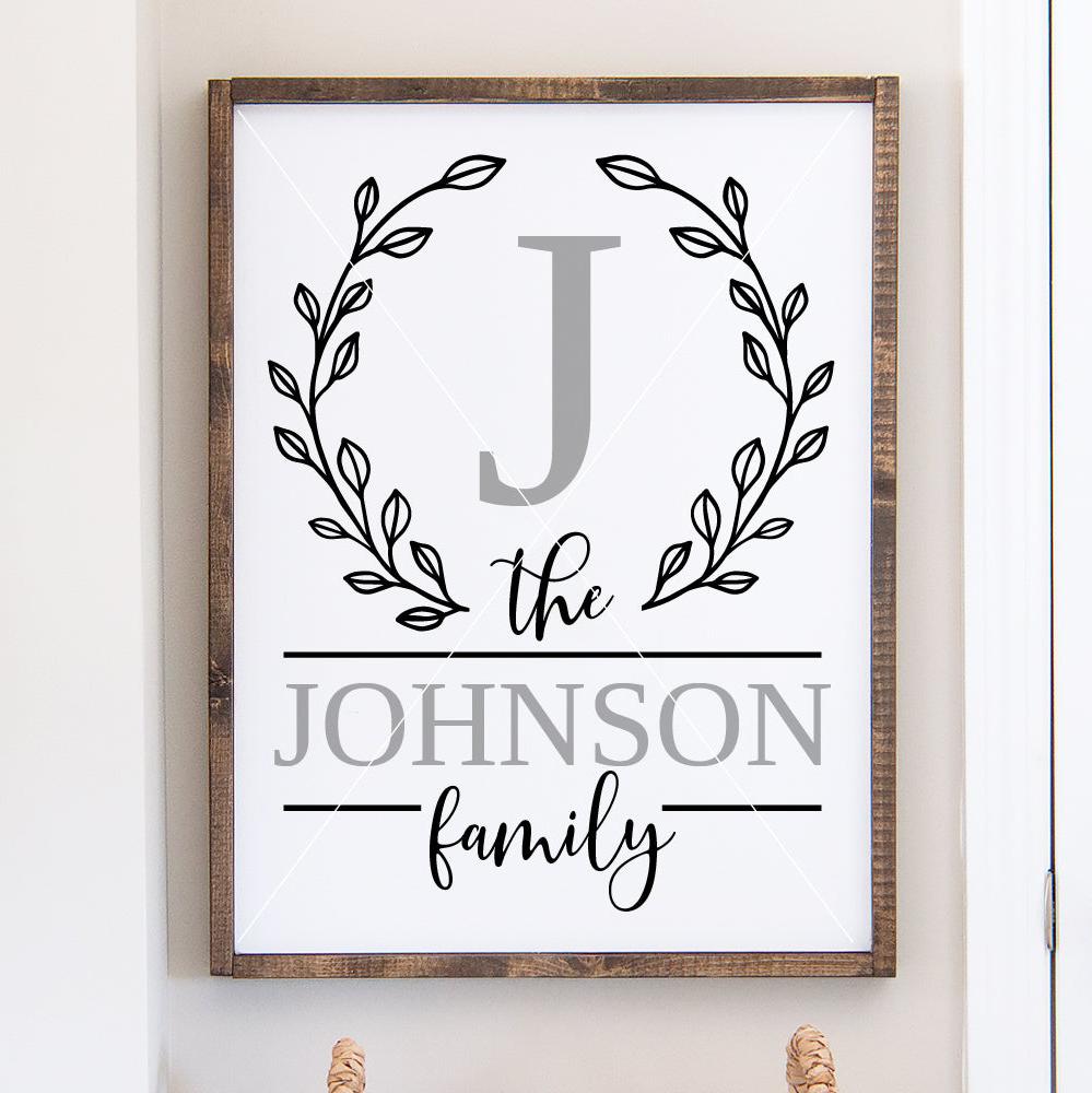 Family Monogram SVG Round Sign cut file