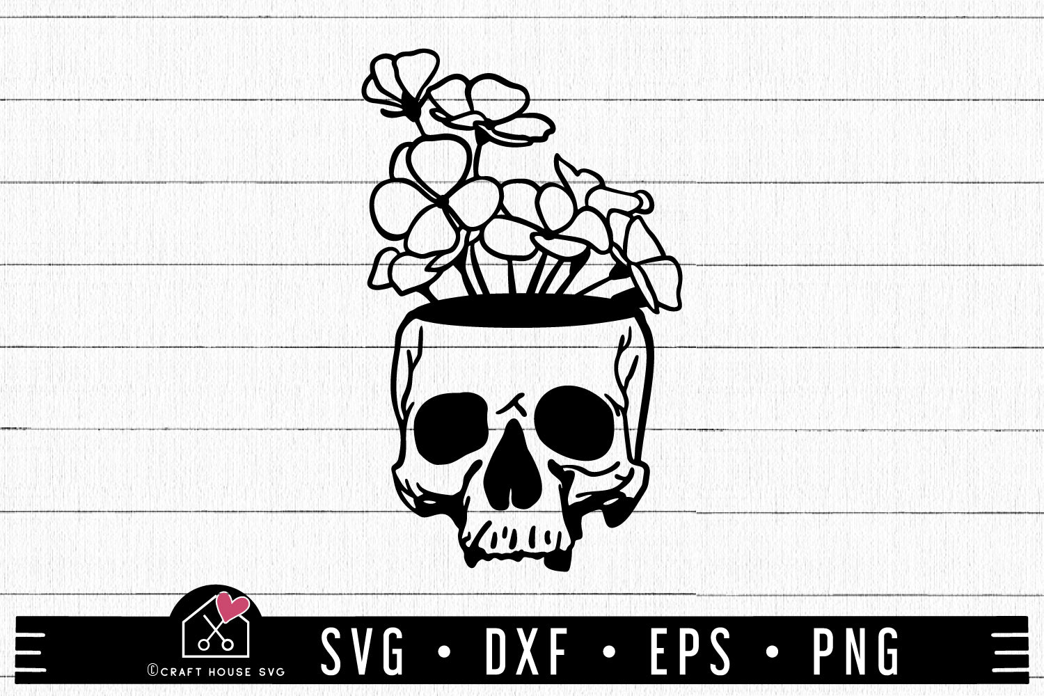 Floral Skull SVG Halloween Cut File