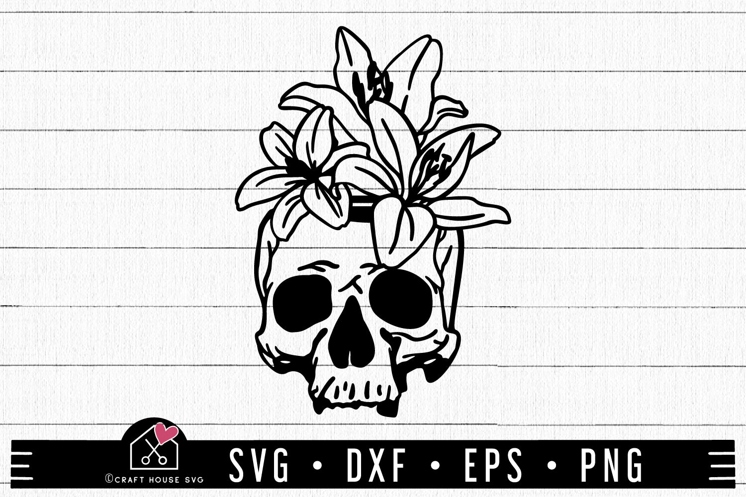Floral Skull SVG Halloween Cut File