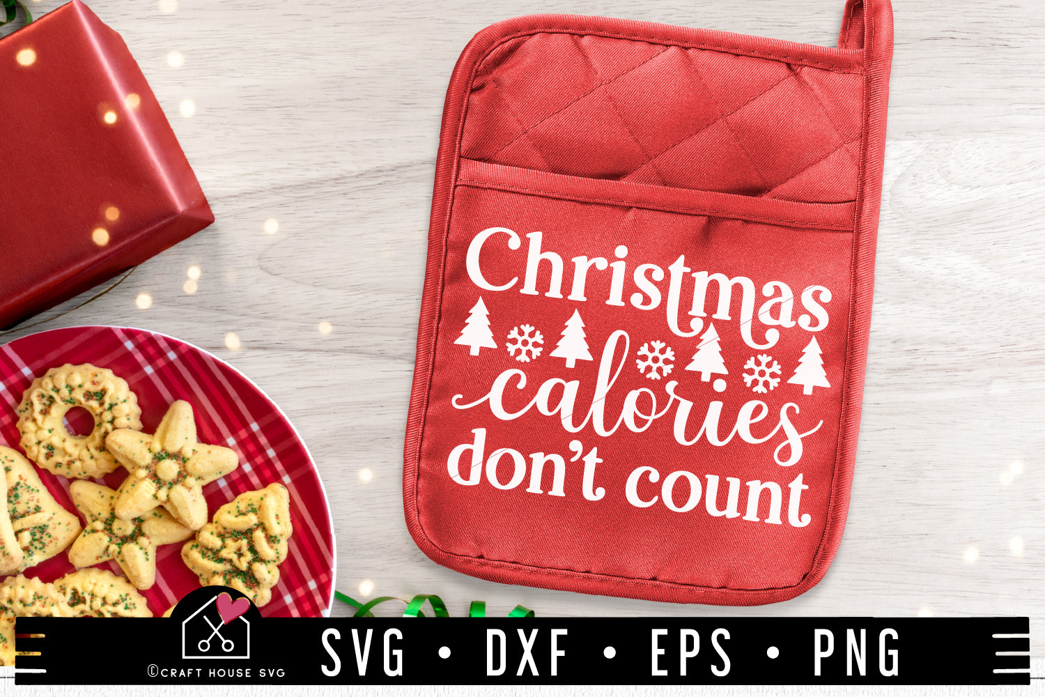 Christmas Pot Holder SVG file | Christmas Calories don't count SVG 91221