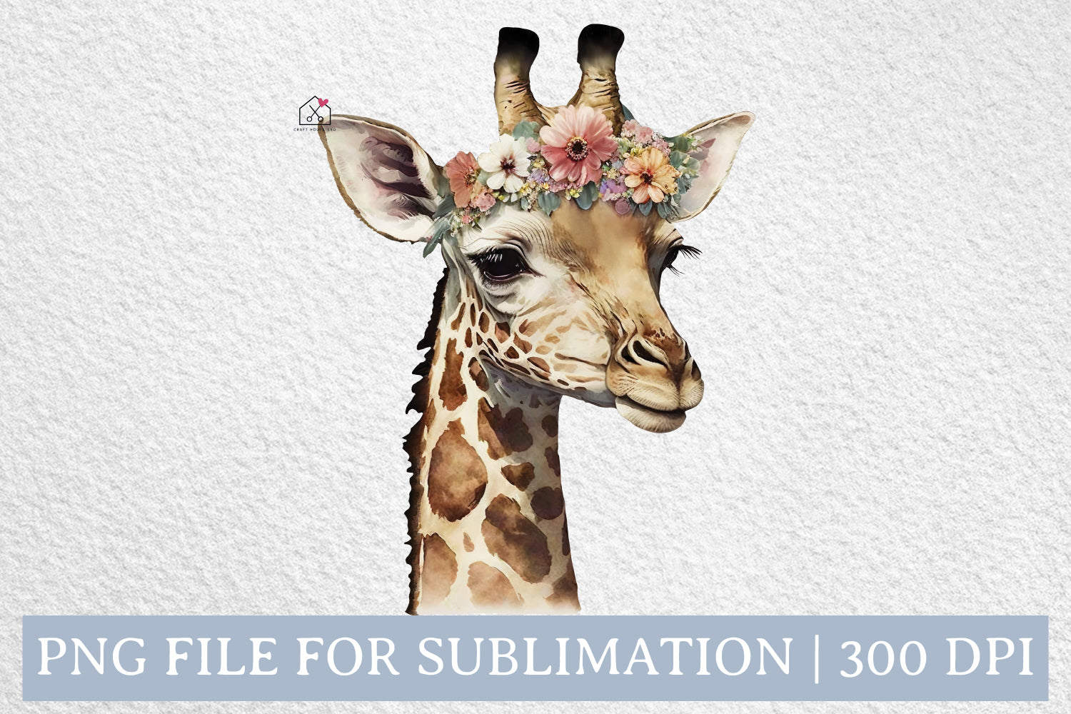 Giraffe Woodland Animal Watercolor Sublimation Design PNG