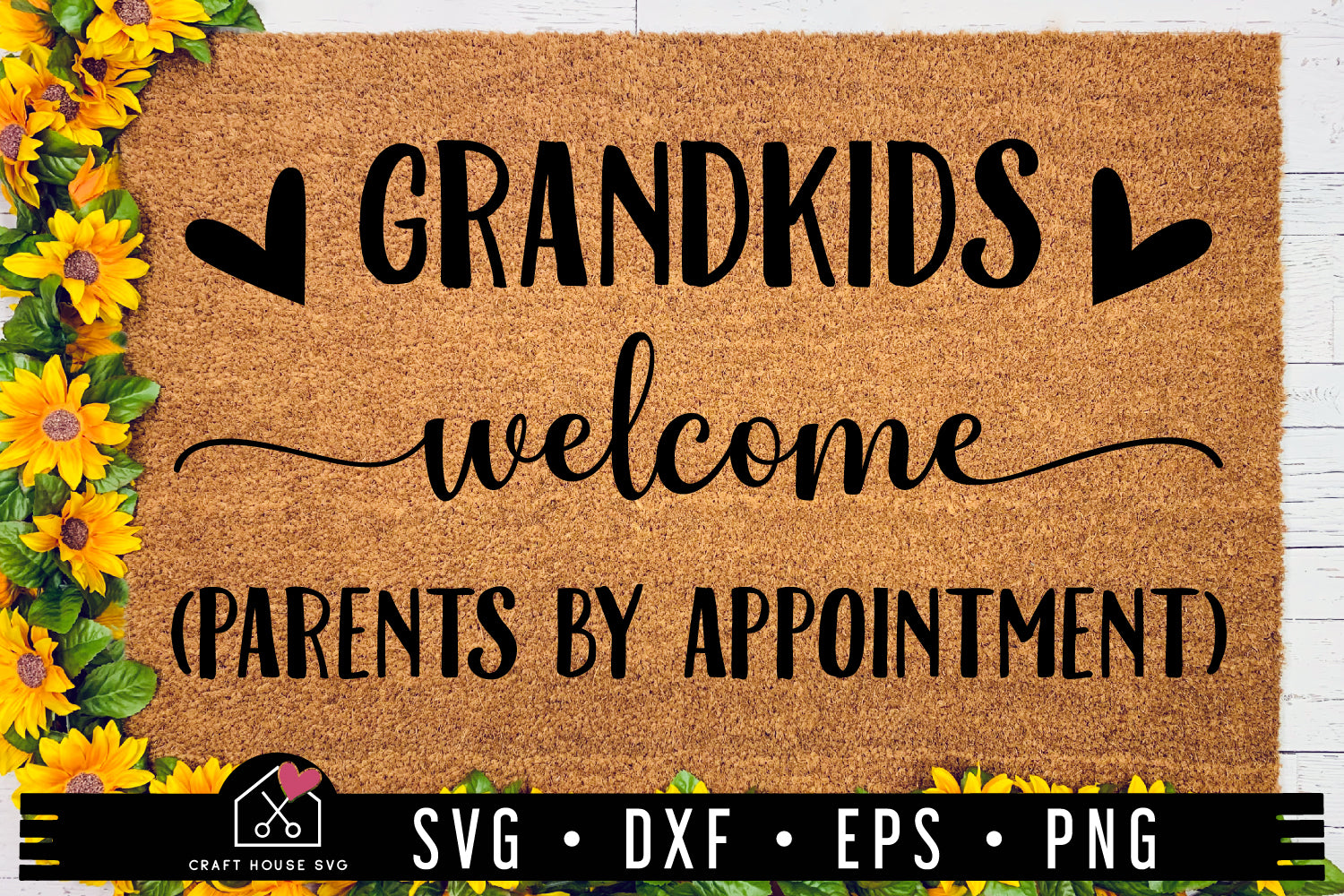 FREE Grandkids welcome parents by appointment SVG Funny Grandparents Doormat Cut File - Craft House SVG