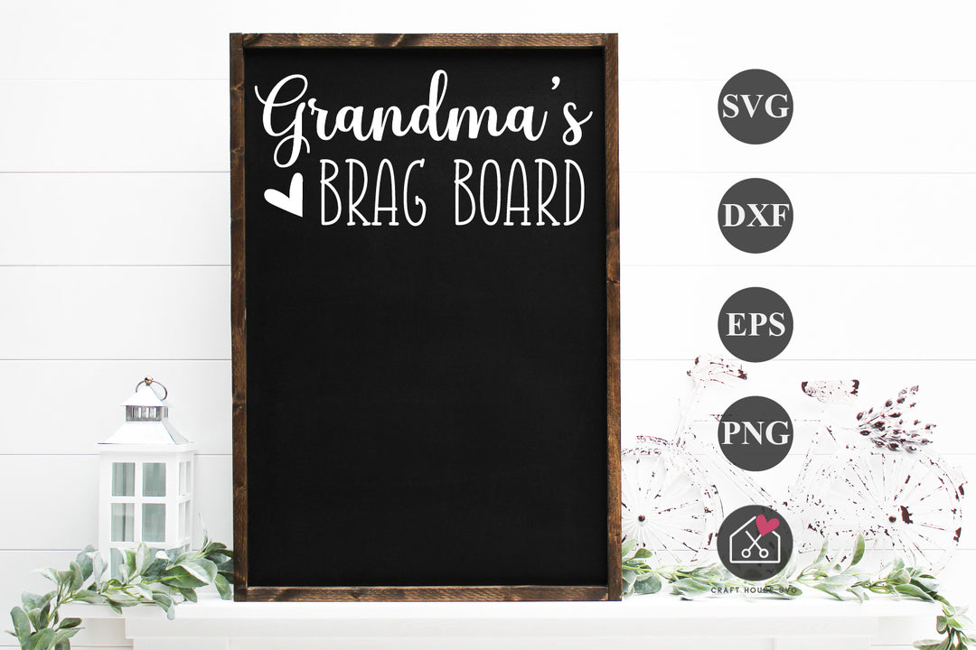 Grandma's brag board SVG Funny Grandparents Sign Cut File