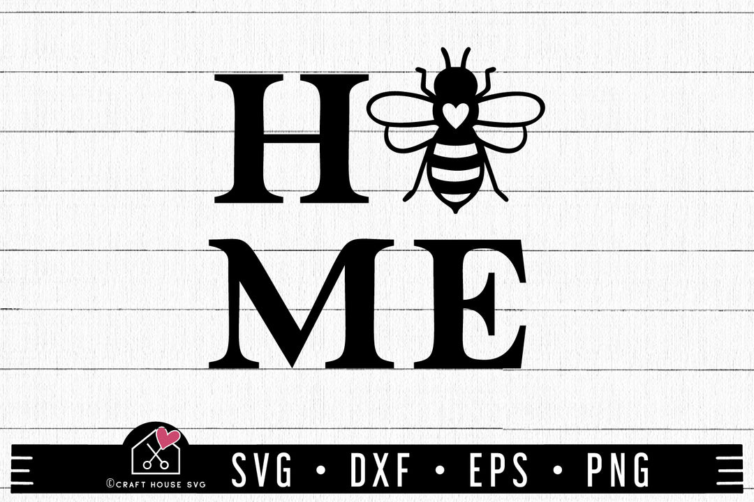 Home Bee Square Sign SVG , Spring, Honey Bee Cut File