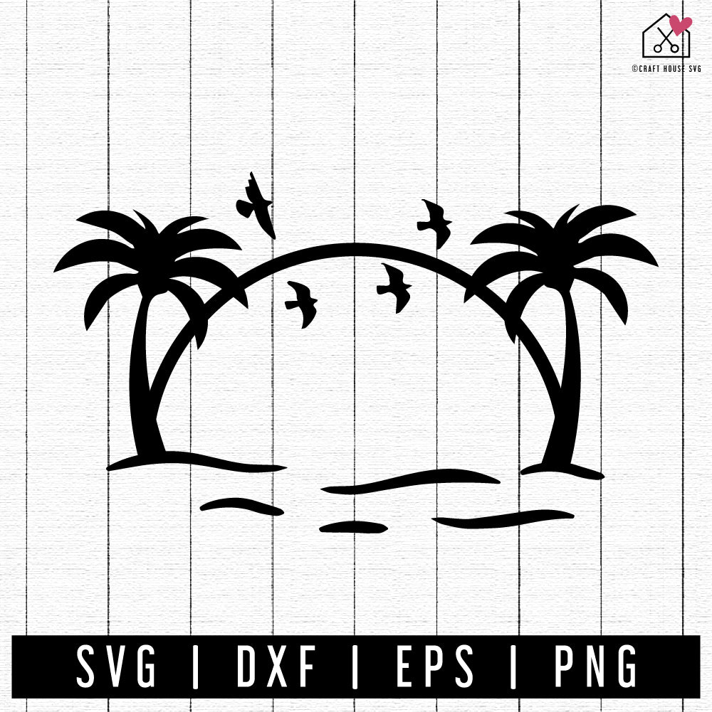 FREE Beach Sunset SVG Summer Cut File | FB449 - Craft House SVG