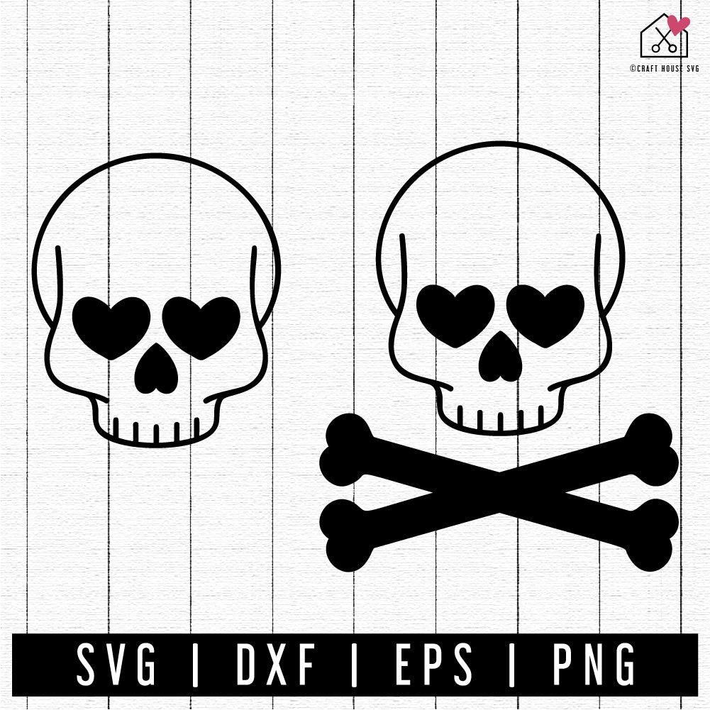 FREE Skull heart crossbones SVG | FB263 - Craft House SVG