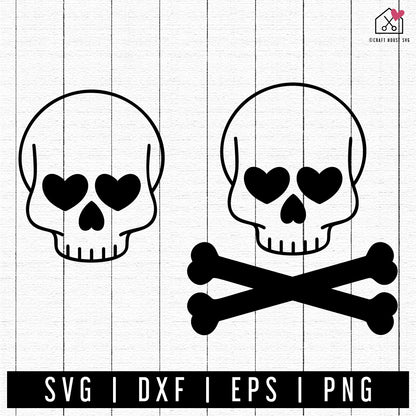 FREE Skull heart crossbones SVG | FB263 - Craft House SVG