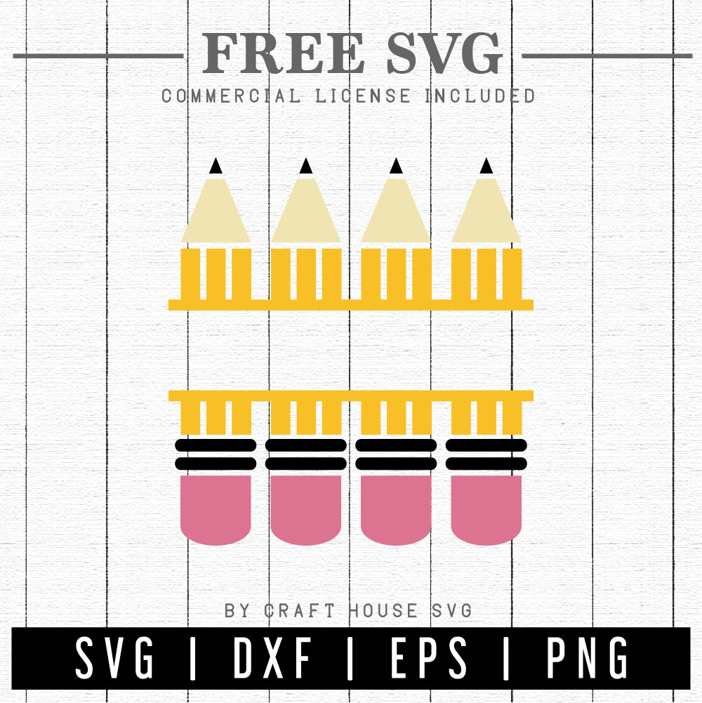 FREE Pencil Split Monogram SVG | FB147