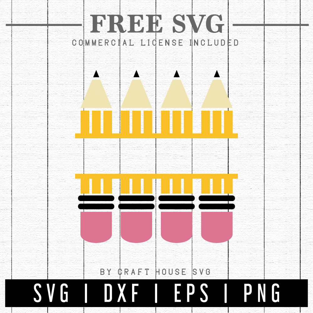 FREE Pencil Split Monogram SVG | FB147 - Craft House SVG