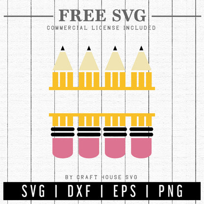 FREE Pencil Split Monogram SVG | FB147 - Craft House SVG