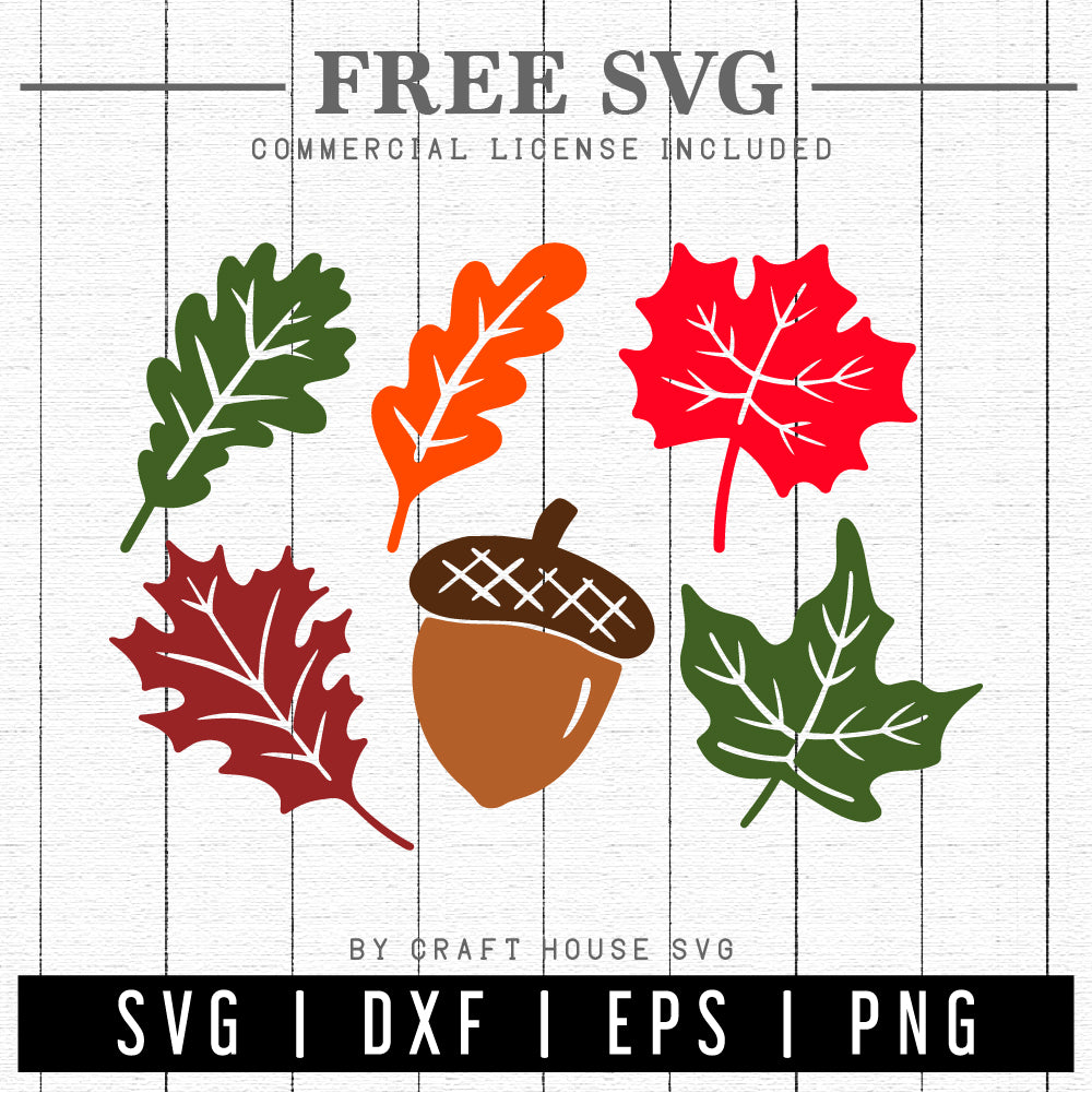 FREE Fall leaves SVG | FB151 - Craft House SVG