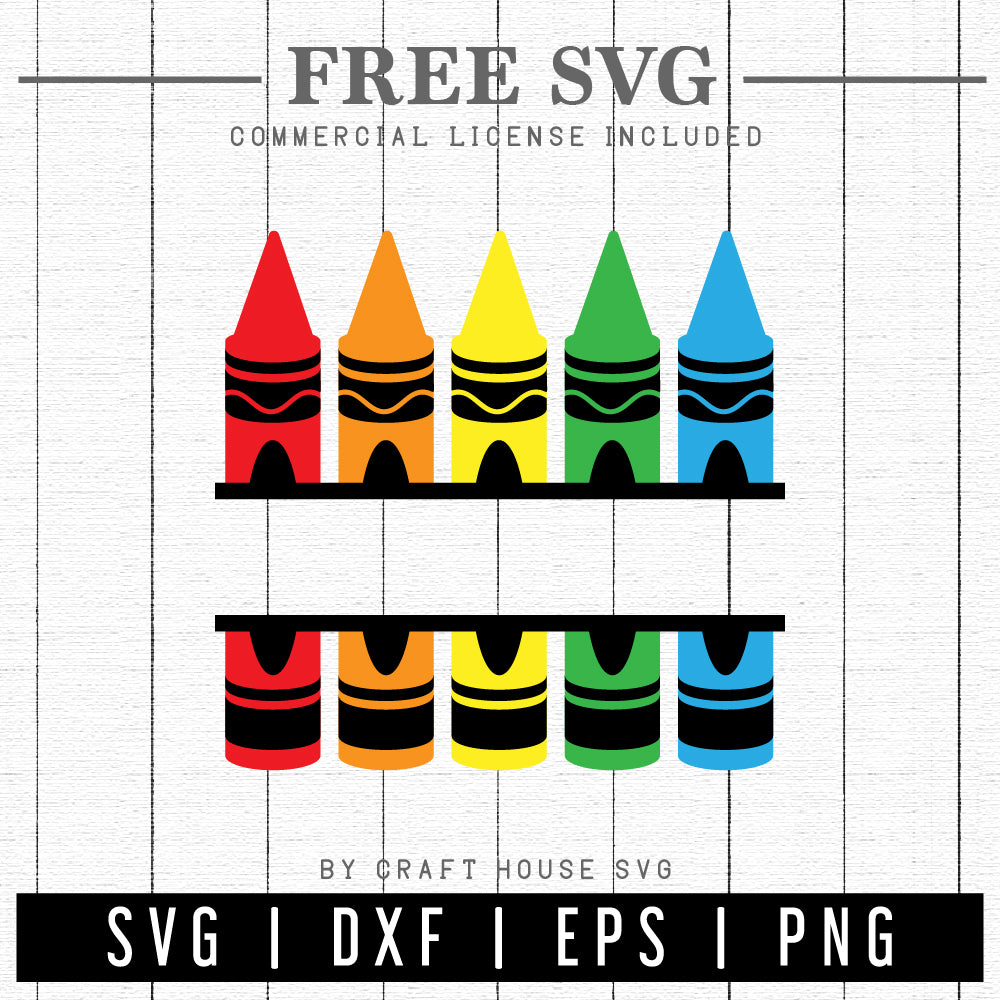 FREE Crayon Monogram SVG | FB153 - Craft House SVG