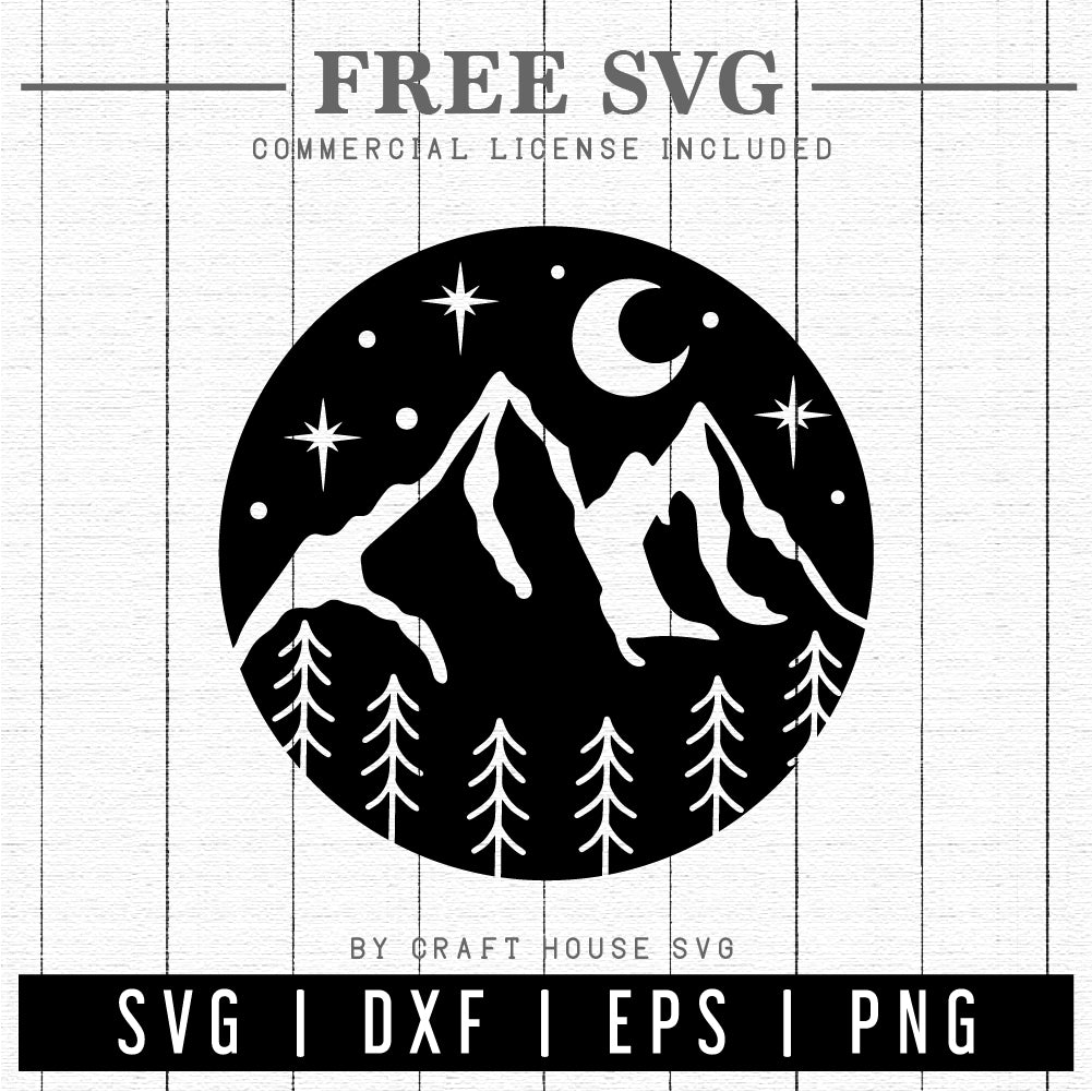 FREE Circle Camping Scene SVG | FB155 - Craft House SVG