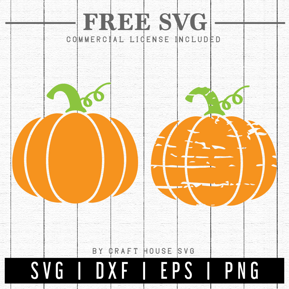 FREE Pumpkin Distressed Pumpkin SVG | FB156 - Craft House SVG