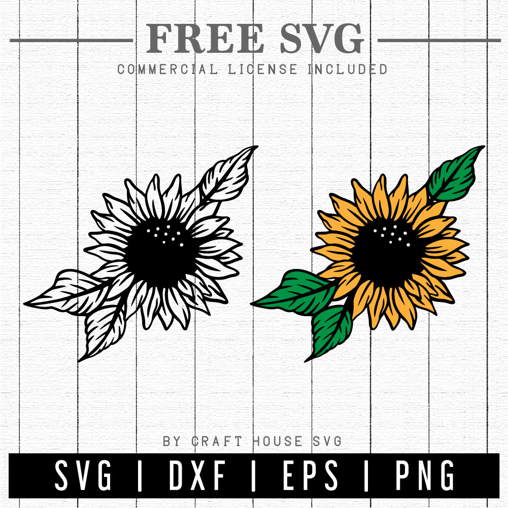 FREE Sunflower SVG | FB157 - Craft House SVG