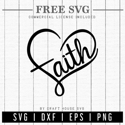 FREE Faith Heart SVG | FB159 - Craft House SVG