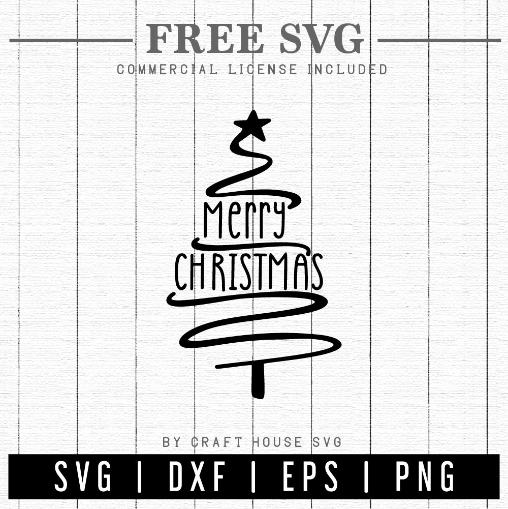 FREE Merry Christmas SVG | FB160 - Craft House SVG