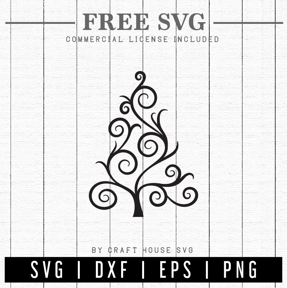 FREE Flourish Christmas Tree SVG | FB164 - Craft House SVG