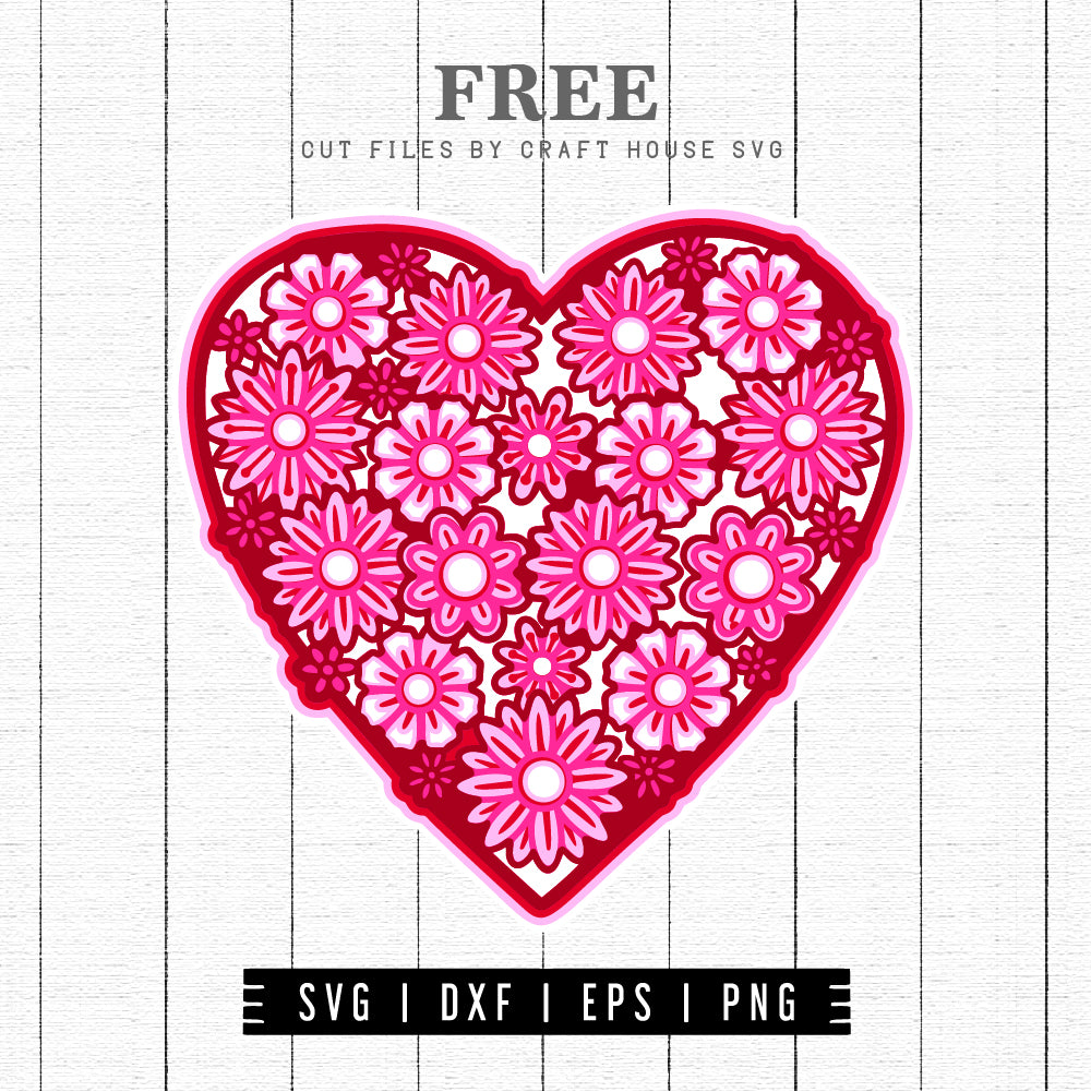 FREE 3D Floral Heart Mandala SVG file | Valentine SVG | FB174