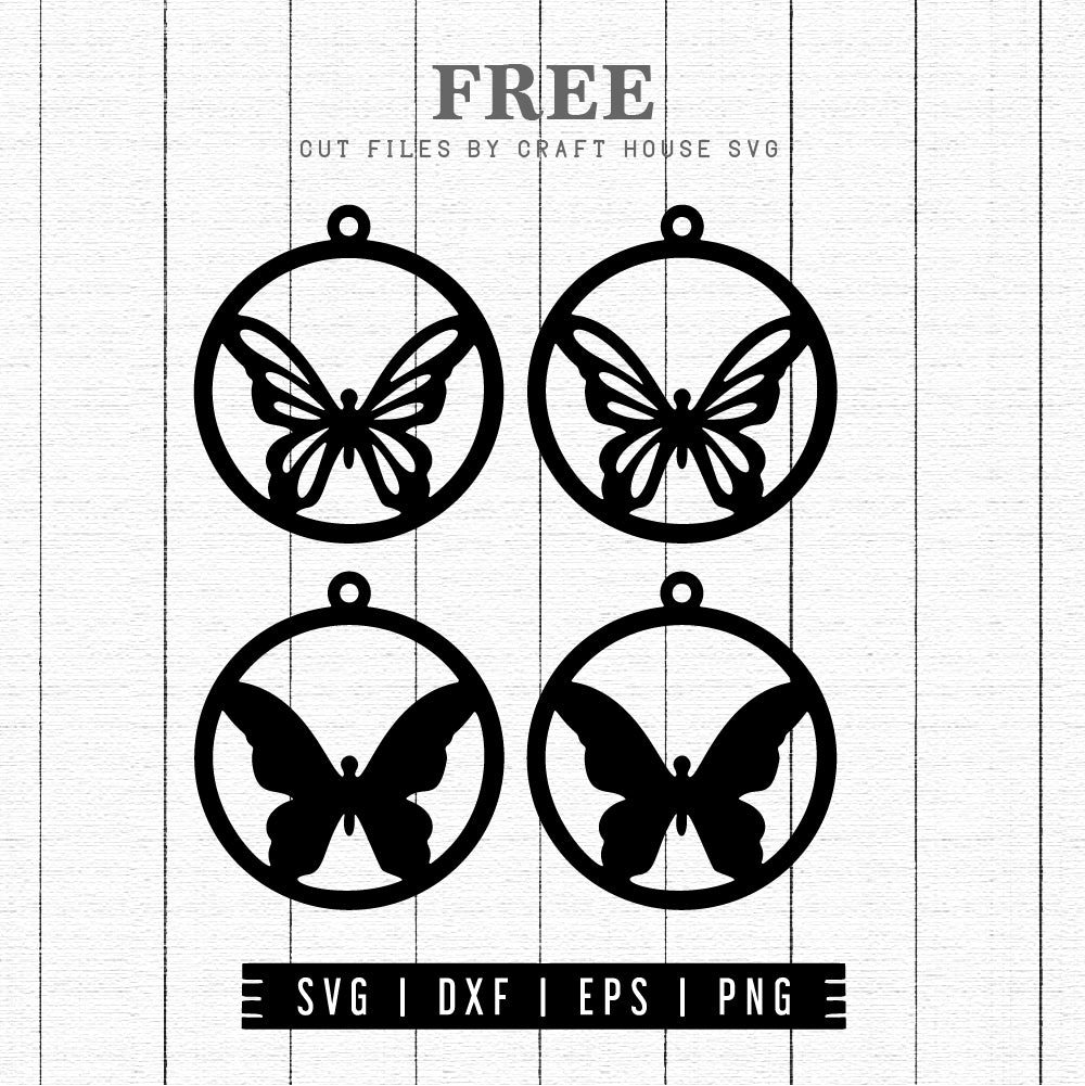 FREE Butterfly Earrings SVG file | Earrings, necklace SVG | FB176