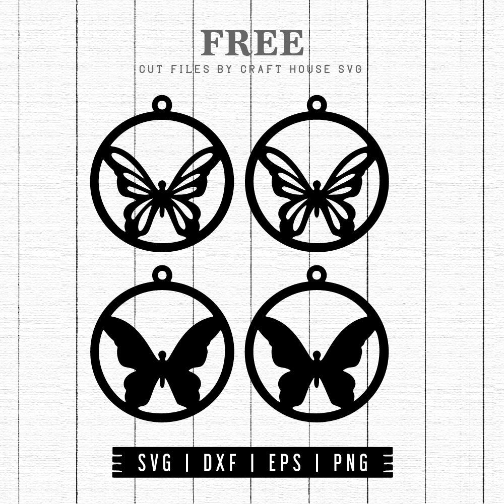 FREE Butterfly Earrings SVG file | Earrings, necklace SVG | FB176 - Craft House SVG