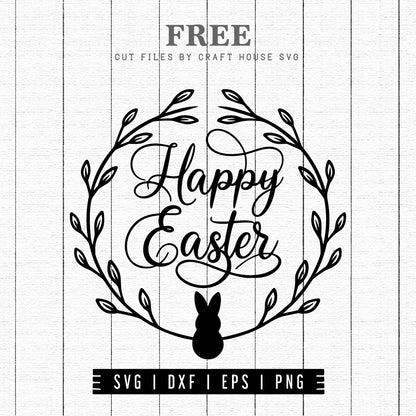 FREE Happy Easter SVG file | Easter wood sign SVG | FB177 - Craft House SVG