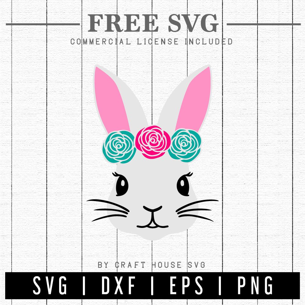 FREE Easter Bunny Floral SVG file | Easter SVG | FB180 - Craft House SVG