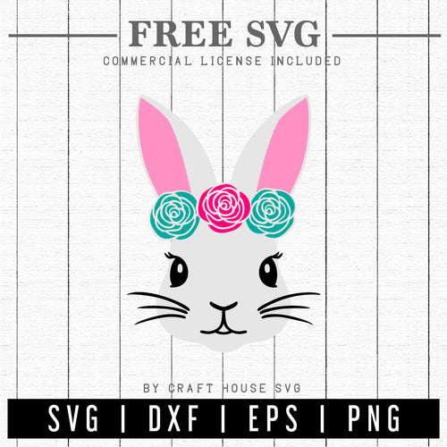 FREE Easter Bunny Floral SVG | Easter SVG - Craft House SVG