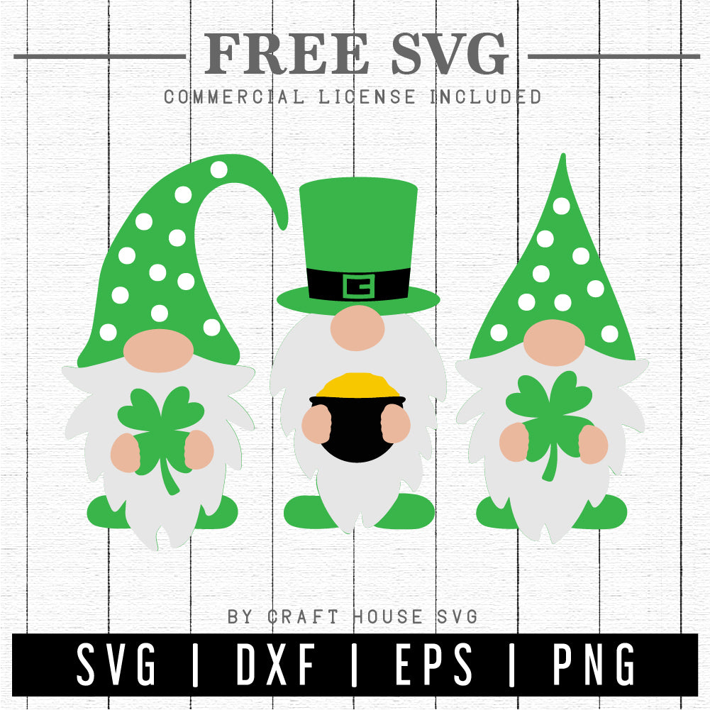 FREE Gnome SVG file | St. Patrick's Day Gnomes SVG | FB183 - Craft House SVG