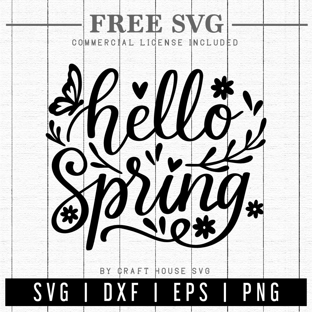 FREE Hello Spring SVG | Spring SVG | FB186 - Craft House SVG
